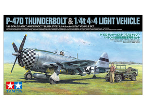 Tamiya 25214 P-47D Republic P-47D Thunderbolt &amp;quot;Bubbletop&amp;quot; &amp;amp; 1/4 ton 4x4 Light Vehicle Set 1/48 – zdjęcie 2