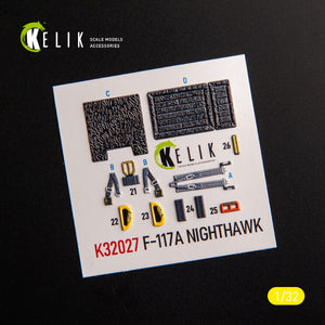 KELIK K32028 F-117A - Type 2 interior 3D decals for Trumpeter kit 1/32 – zdjęcie 3