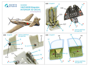 Quinta Studio QD48562 P-63C/E Kingcobra 3D-Printed &amp;amp; coloured Interior on decal paper (Dora Wings/AMG) 1/48 – zdjęcie 5