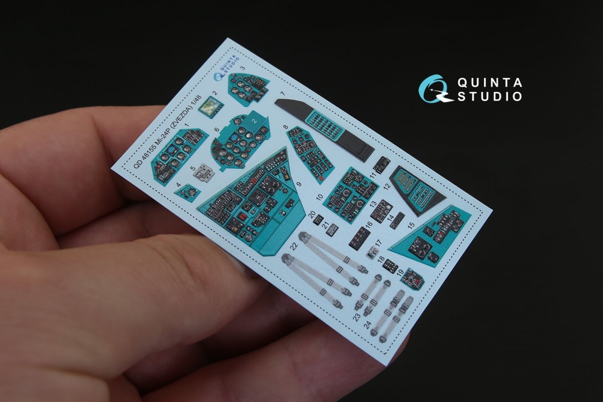 Quinta Studio QD48155 Mi-24P 3D-Printed &amp;amp; colored Interior on decal paper (for Zvezda kit) 1/48 – image 2