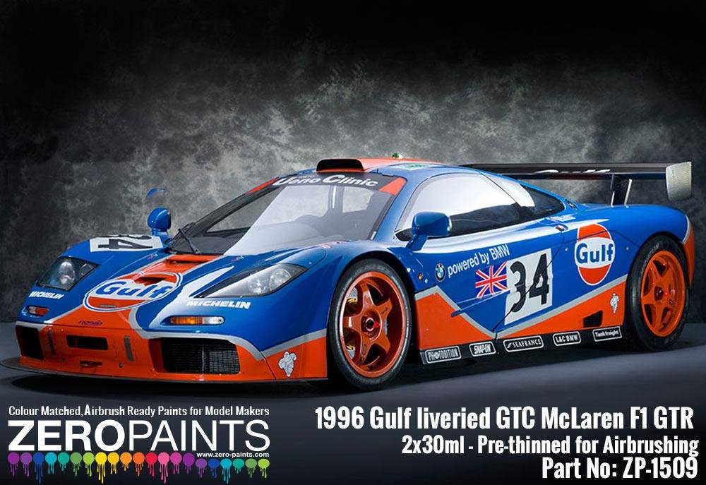 Zero Paints ZP-1509 - 1996 Gulf liveried GTC McLaren F1 GTR Paint Set 2x30ml – image 3