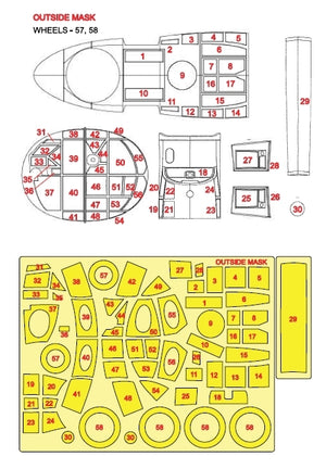 Omask 54084 Do 217 M Double-Sided Mask (for ICM) yellow masking tape 1/48