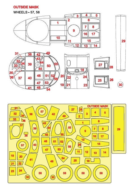 Omask 54084 Do 217 M Double-Sided Mask (for ICM) yellow masking tape 1/48