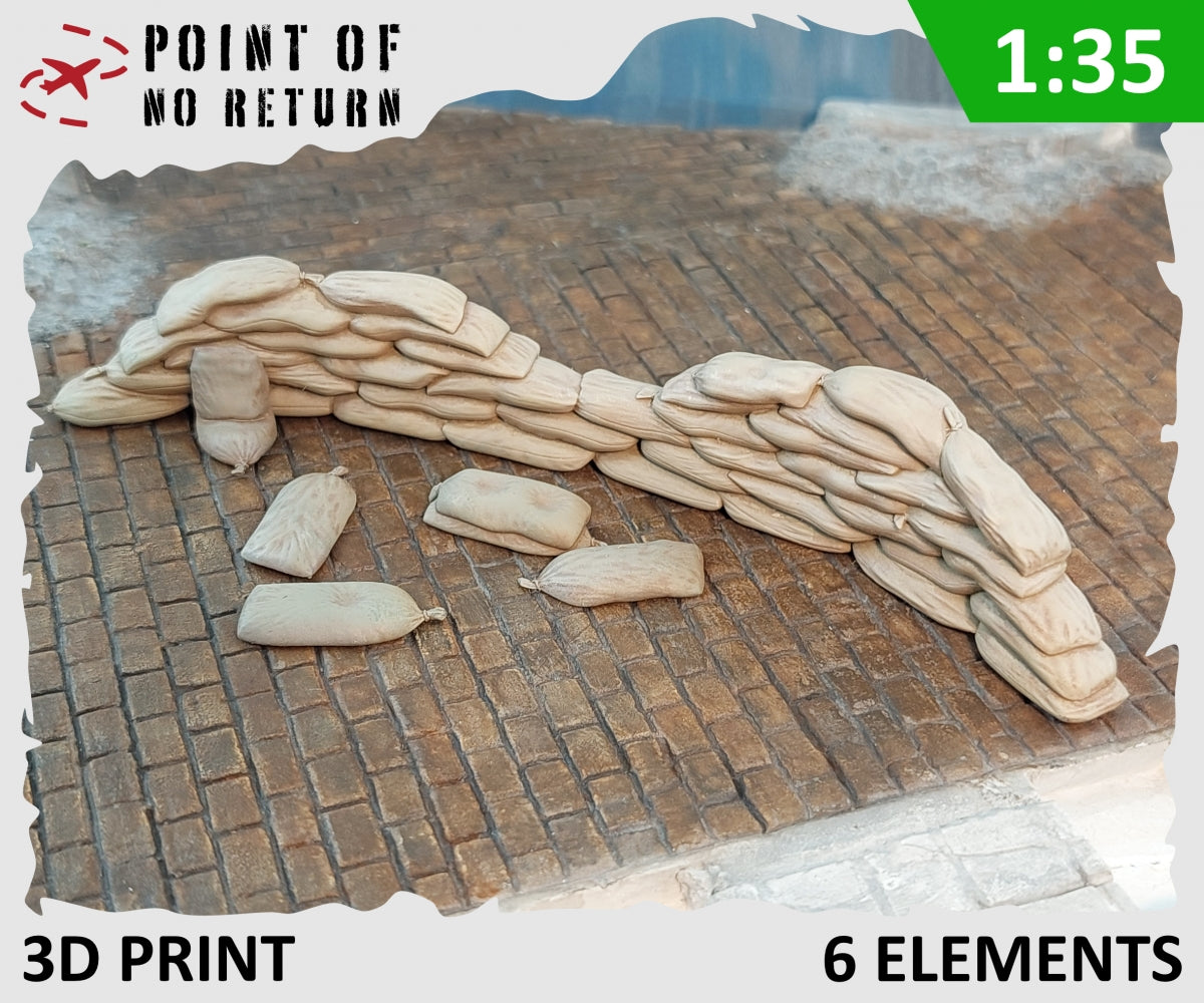 Point of no Return 3524052 Worki z piaskiem (stanowisko KM typ 1) / Sandbags (MG Firing post - type 1) 1/35 – zdjęcie 2