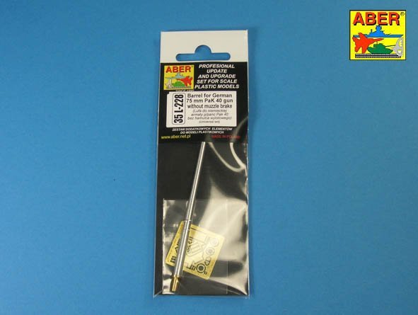 Aber 35L-228 Barrel for German 75mm PaK 40 gun without muzzle brake 1/35