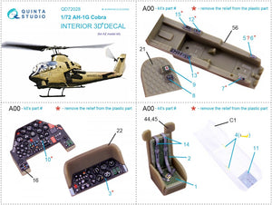Quinta Studio QD72028 Ah-1G 3D-Printed &amp;amp; coloured Interior on decal paper (AZ models) 1/72 – zdjęcie 8
