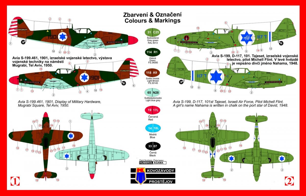 Kozavody Prostejov KPM0006 Avia S-199 Messer/Sakin 1/72 – zdjęcie 2