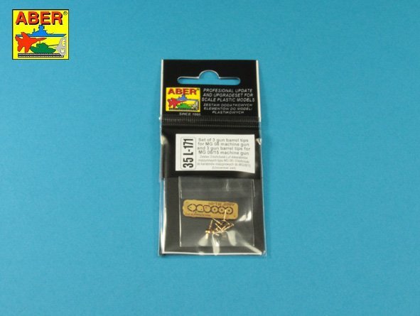 Aber 35L-171 Set of gun barrel tips for MG 08 x3 pcs. And barrel tips for MG 08/15 x 3 pcs. 1/35 – zdjęcie 8