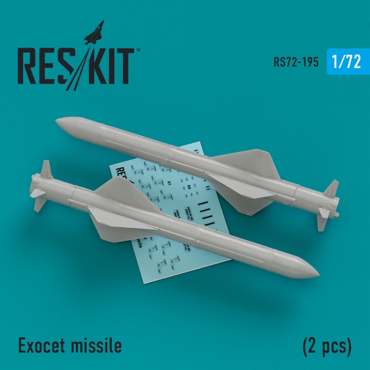MISSILES EXOCET RESKIT RS72-0195 (2 PIÈCES) 1/72