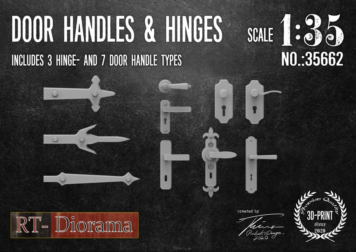 RT-Diorama 35662 Poignées et charnières de porte 1/35
