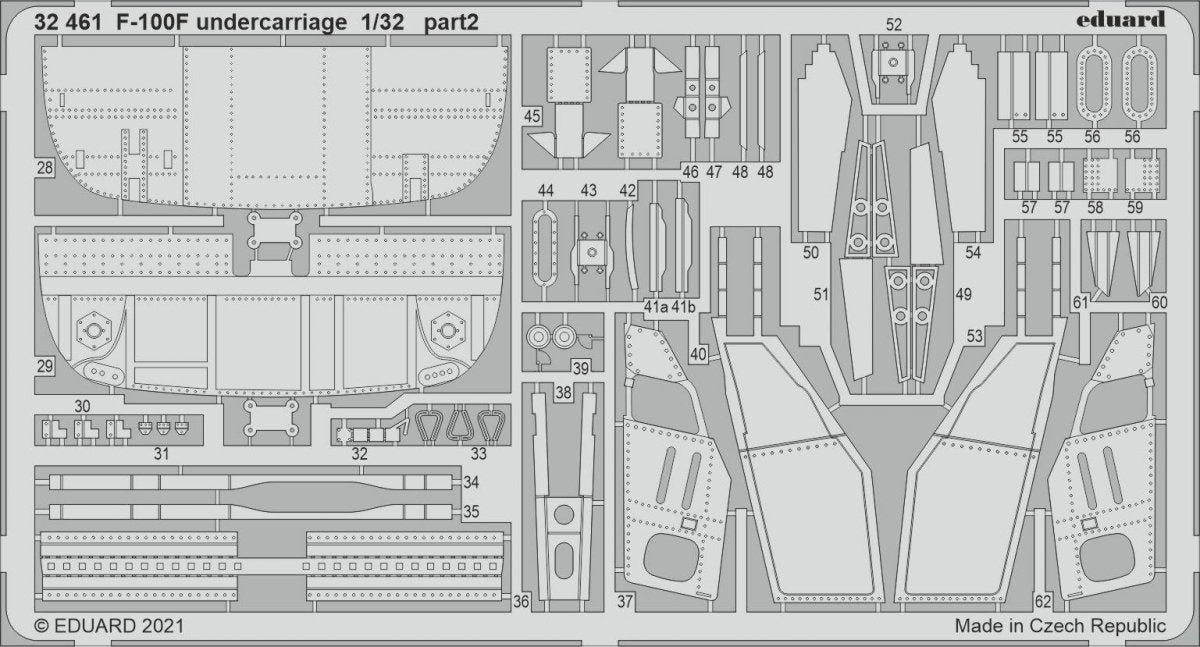 Eduard 32461 F-100F F-100F undercarriage for Trumpeter 1/32 – image 2