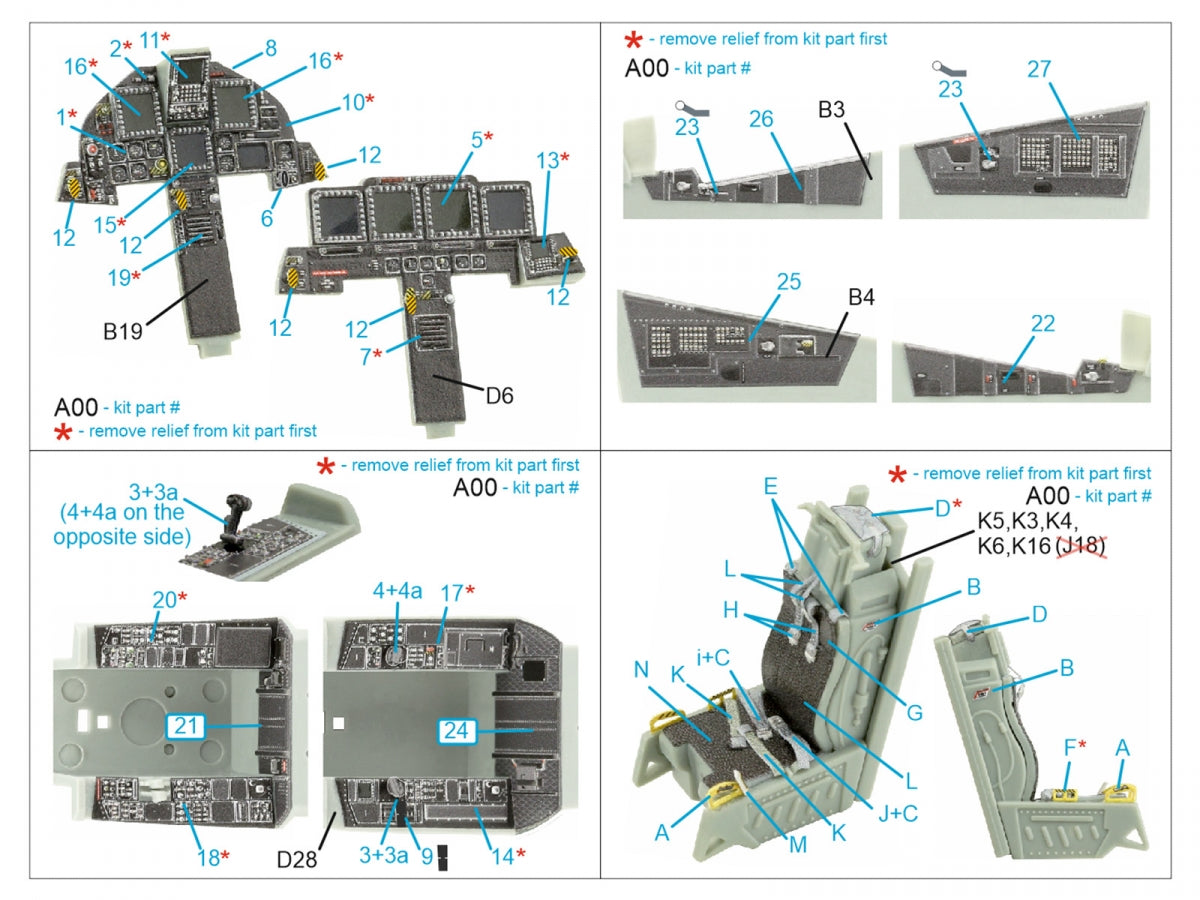 Quinta Studio QD48433 F-15I 3D-Printed coloured Interior on decal paper (Academy) 1/48 – zdjęcie 2