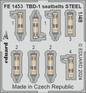 Eduard FE1453 TBD-1 seatbelts STEEL HOBBY BOSS 1/48