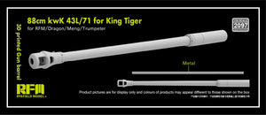 Rye Field Model 2097 88cm kwK 43L/71 barrel for Kingtiger (RFM Trumpeter Meng Dragon) 1/35