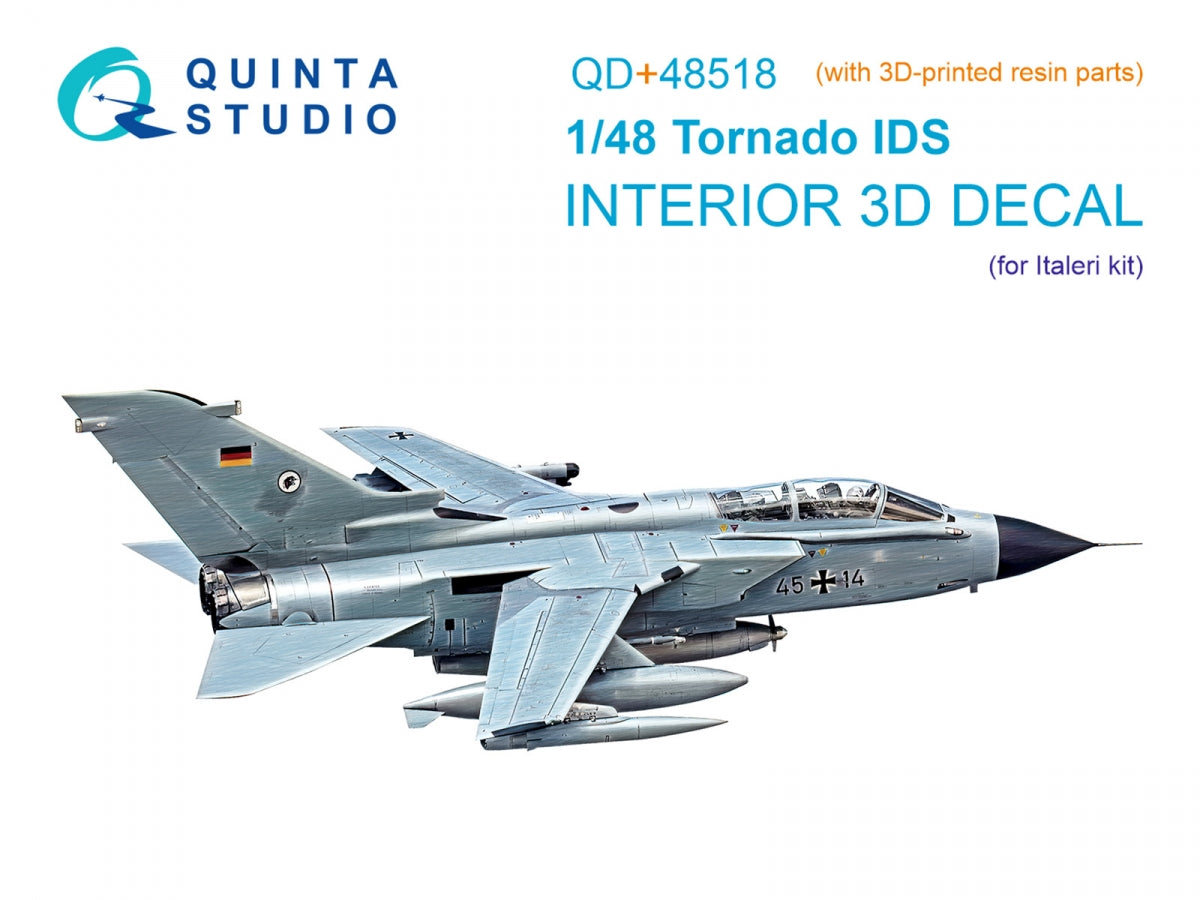 Quinta Studio QD+48518 Tornado IDS 3D-Printed colored Interior on decal paper (Italeri) (with 3D-printed resin parts) 1/48