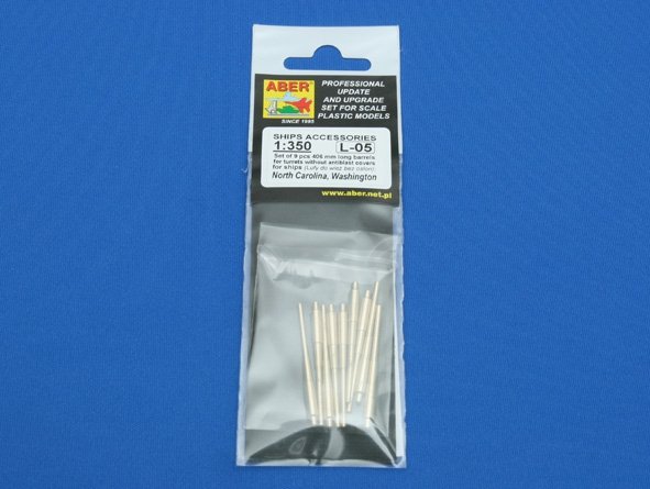 Aber 350L-05 Set of 9pcs 406mm long barrels for US ships for turrets without antiblast covers: North Carolina, Washington 1/350 – image 5