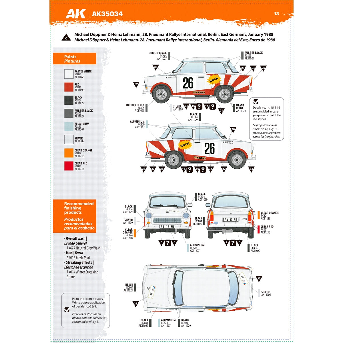 AK Interactive AK35034 Trabi 601 S Rallye 1/35
