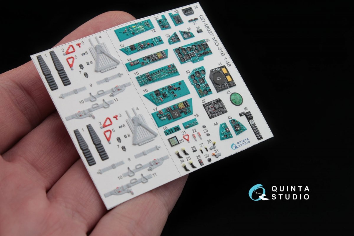 Quinta Studio QD48027 MiG-31B 3D-Printed &amp;amp; coloured Interior on decal paper (for AMK kit) 1/48 – Bild 5