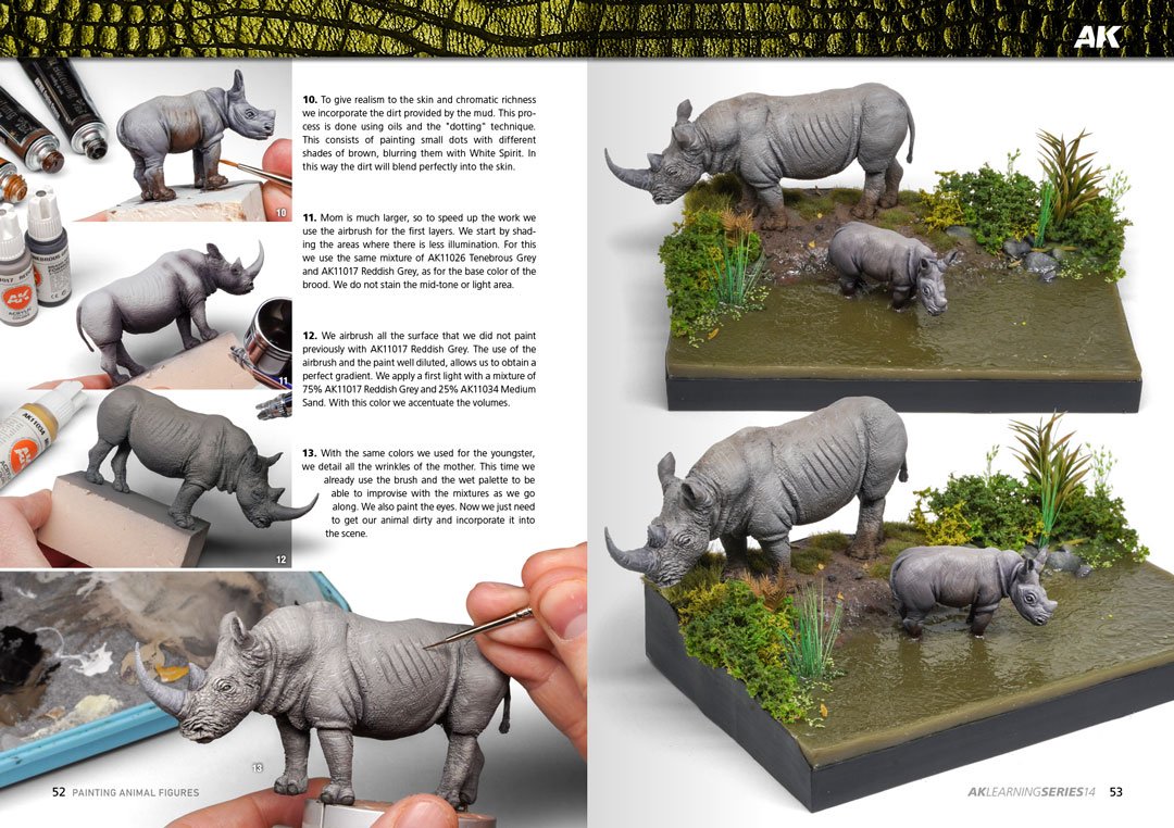AK Interactive AK518 AK LEARNING 14: PAINTING ANIMAL FIGURES English – zdjęcie 8