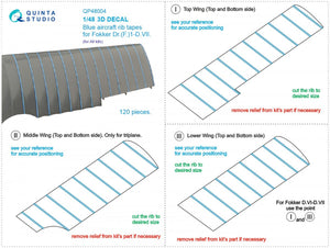 Quinta Studio QP48004 Blue rib tapes for Fokker Dr.(F)ID.VII 1/48 – image 11