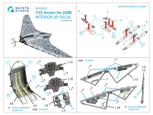 Quinta Studio QD32254 Horten Ho 229B 3D-Printed &amp;amp; colored Interior on decal paper (Takom) 1/32 – image 10