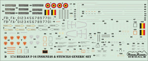 ModelMaker Decals D48175 Belgian F-16 Squadrons GENERIC SET 1/48 – immagine 3