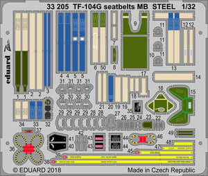 Eduard 33205 TF-104G seatbelts MB STEEL ITALERI 1/32 – zdjęcie 2