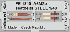 Eduard FE1345 A6M2b seatbelts STEEL ACADEMY 1/48