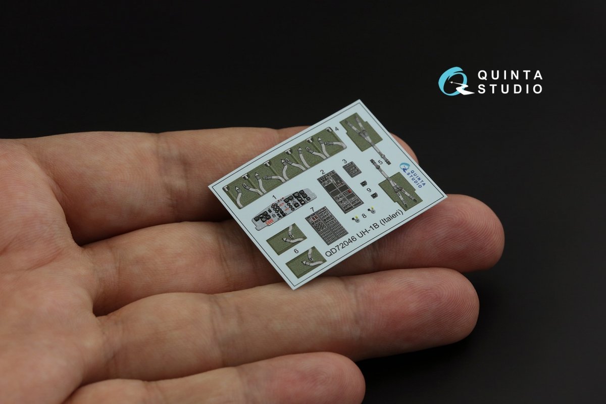 Quinta Studio QD72046 Uh-1B 3D-Printed &amp;amp; colored Interior on decal paper (Italeri) 1/72 – image 2