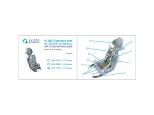 Quinta Studio QR+72032 K-36D-5 ejection seat (for Su-35, Su-57 aircraft) (All kits) 1/72 – image 6