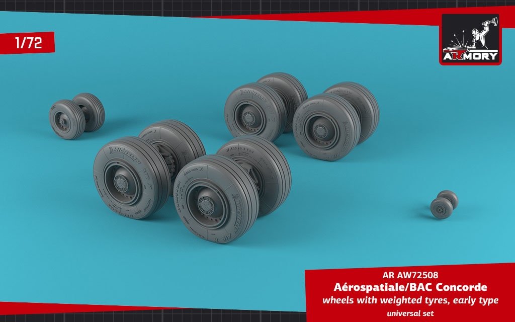 Armory Models AW72508 Concorde wheels w/ weighted tires, early 1/72 – zdjęcie 3