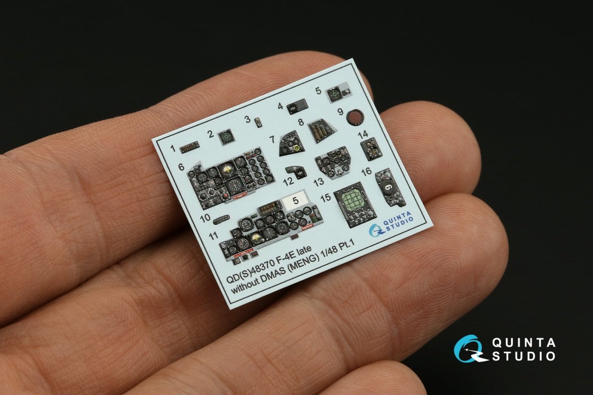 Quinta Studio QD48370 F-4E late without DMAS 3D-Printed &amp;amp; coloured Interior on decal paper (Meng) 1/48 – zdjęcie 7
