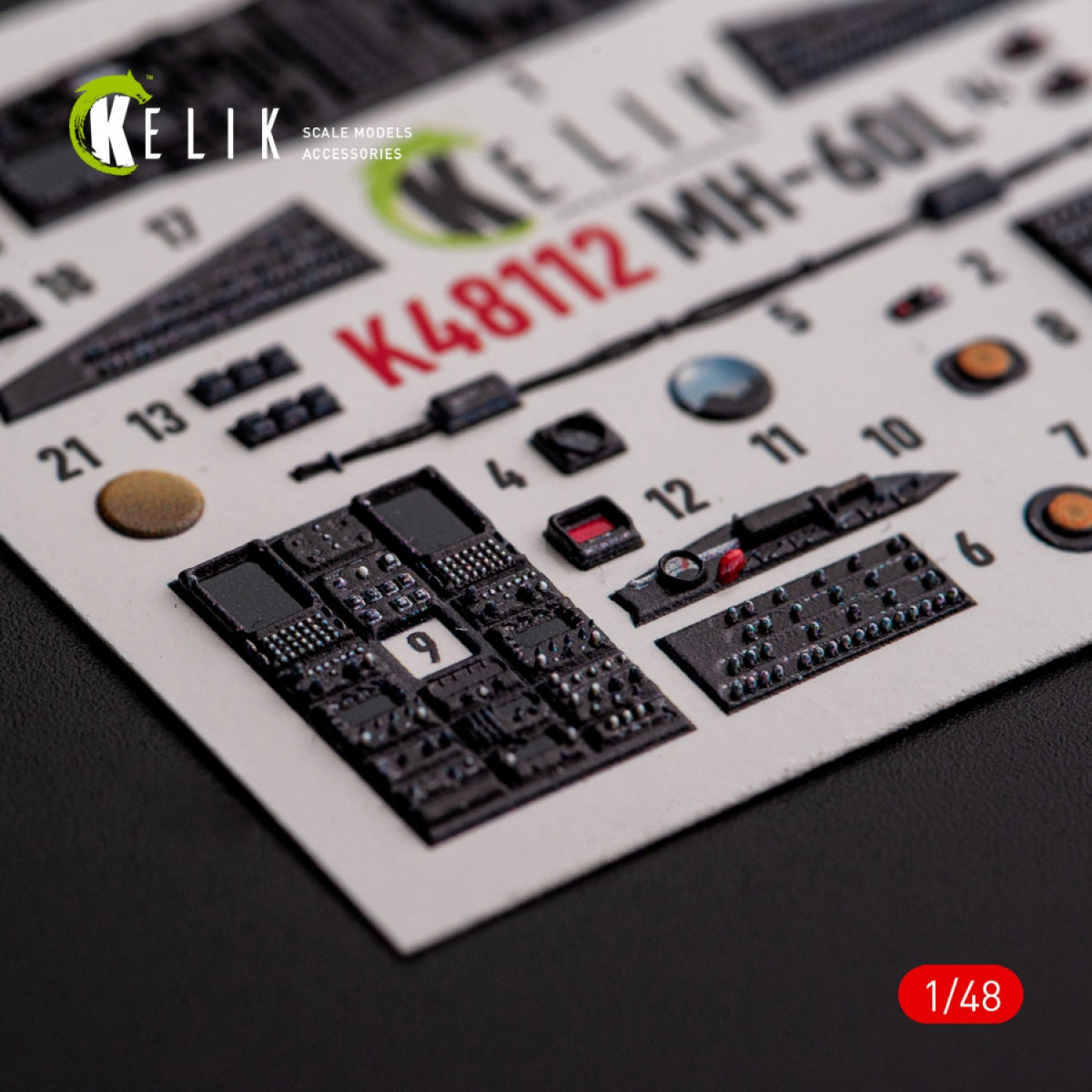 KELIK K48112 MH-60L Black Hawk - interior 3D decals for ICM kit 1/48 – zdjęcie 8