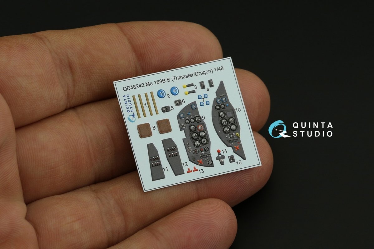 Quinta Studio QD48242 Me 163B/S 3D-Printed &amp;amp; coloured Interior on decal paper (Dragon) 1/48 – zdjęcie 5