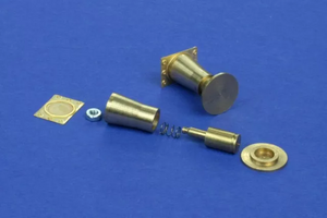 RB Model 35A09 Railroad flat buffer turned and photo etch brass kit set contains two buffers 1/35 – zdjęcie 2