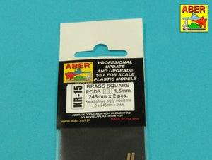 Aber KR15 KR-15 Kwadratowe prety mosiężne 1,5mm długość 245mmx2 – zdjęcie 2