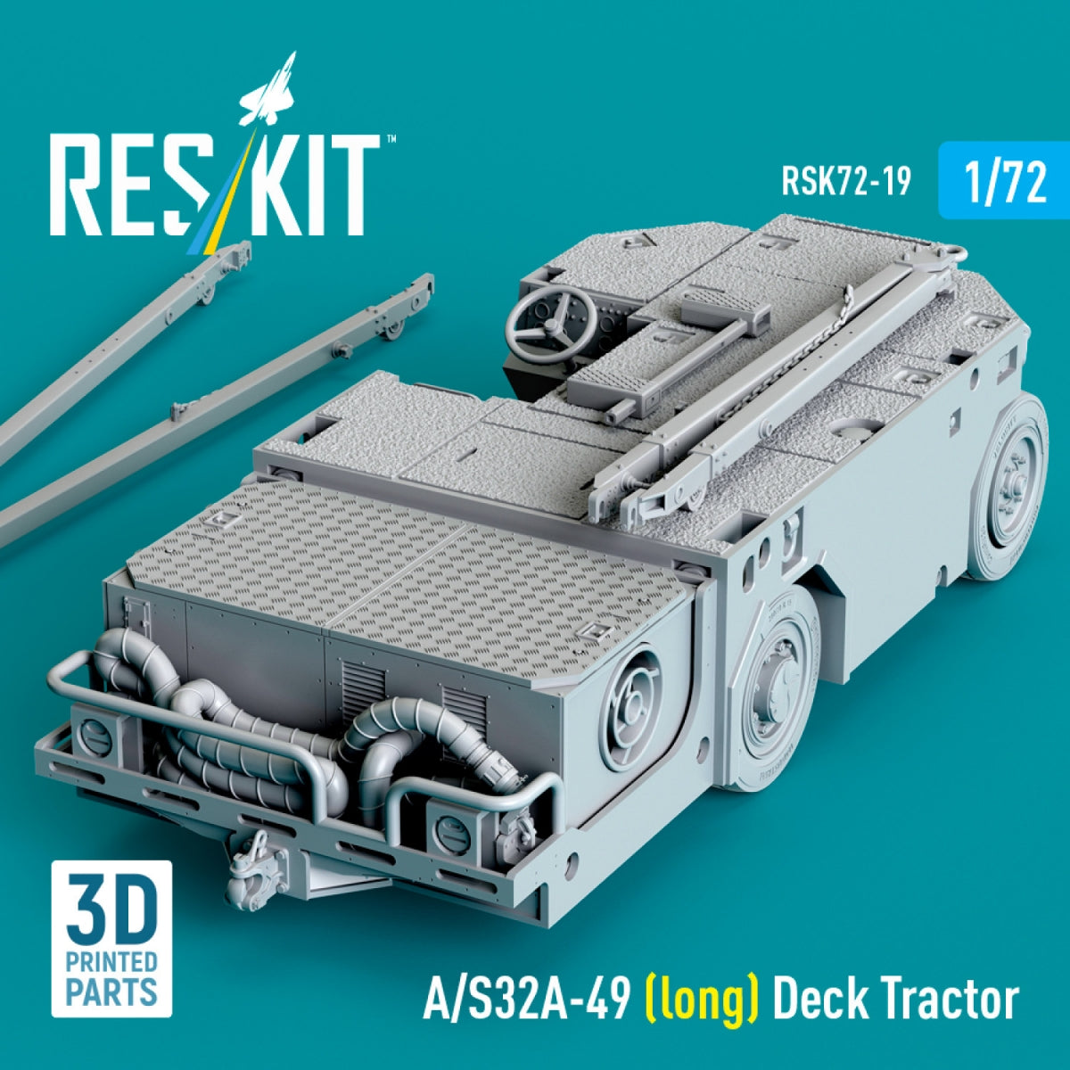 RESKIT RSK72-0019 A/S32A-49 (long) Deck Tractor (3D Printed model kit) 1/72 – image 2