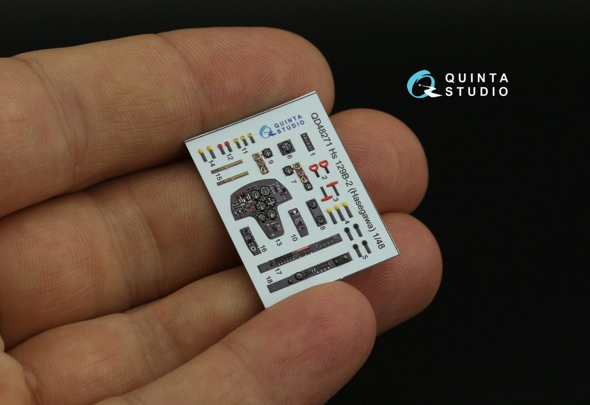 Quinta Studio QD48271 Hs 129B-2 3D-Printed &amp;amp; colored Interior on decal paper (Hasegawa) 1/48 – image 8