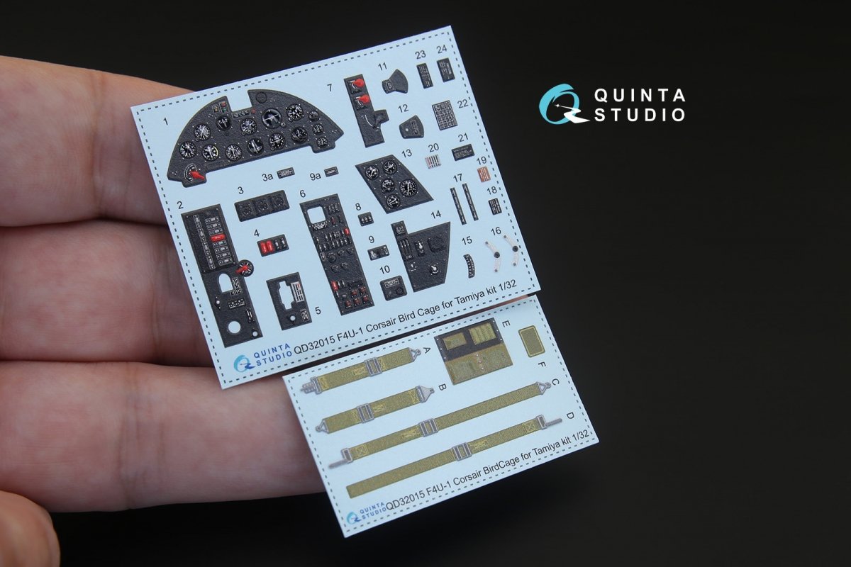 Quinta Studio QD32015 F4U-1 Corsair (Bird cage) 3D-Printed &amp;amp; coloured Interior on decal paper (for Tamiya kit) 1/32 – Bild 2