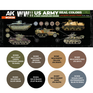 AK Interactive RCS129 WWII US Army &amp;amp; USMC Camouflage Colors 8x17ml – zdjęcie 2