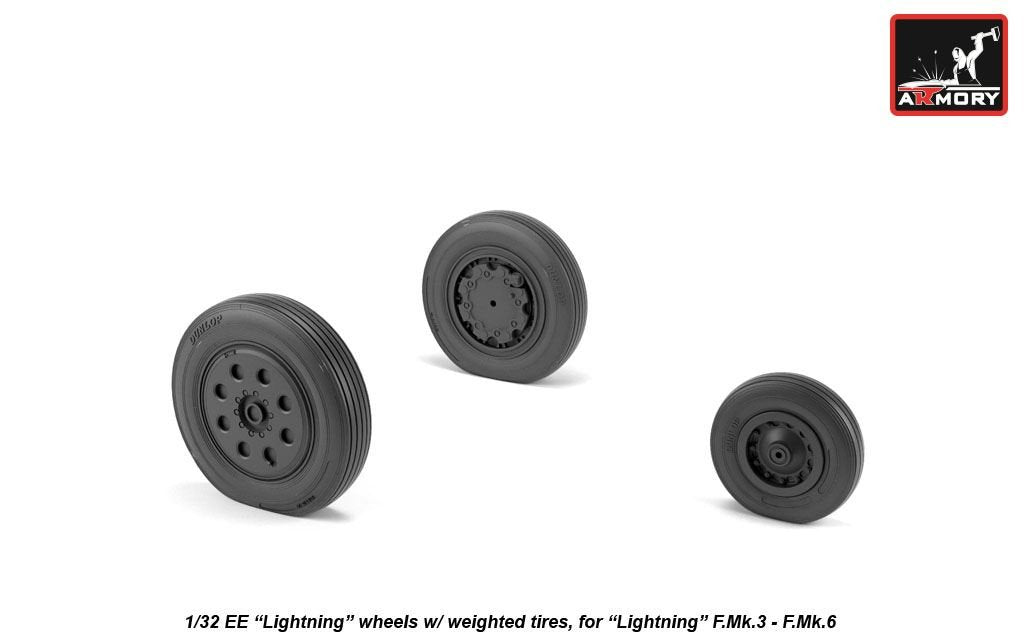 Armory Models AW32402 EE Lightning wheels w/ weighted tires, late 1/32 – image 2