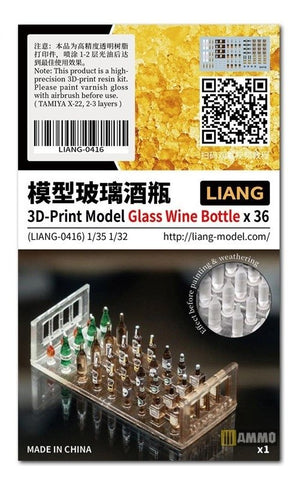 Liang 0416 3D-Print Model Glass Wine Bottle x 36 1/32 1/35 – zdjęcie 3