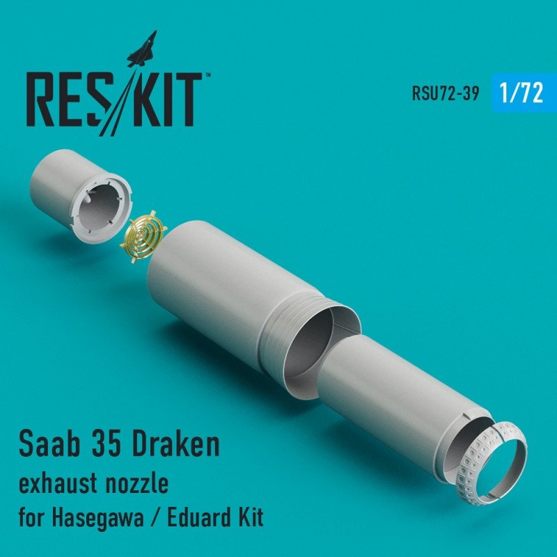 RESKIT RSU72-0039 Buse d'échappement Saab 35 Draken pour Hasegawa, Revell 1/72