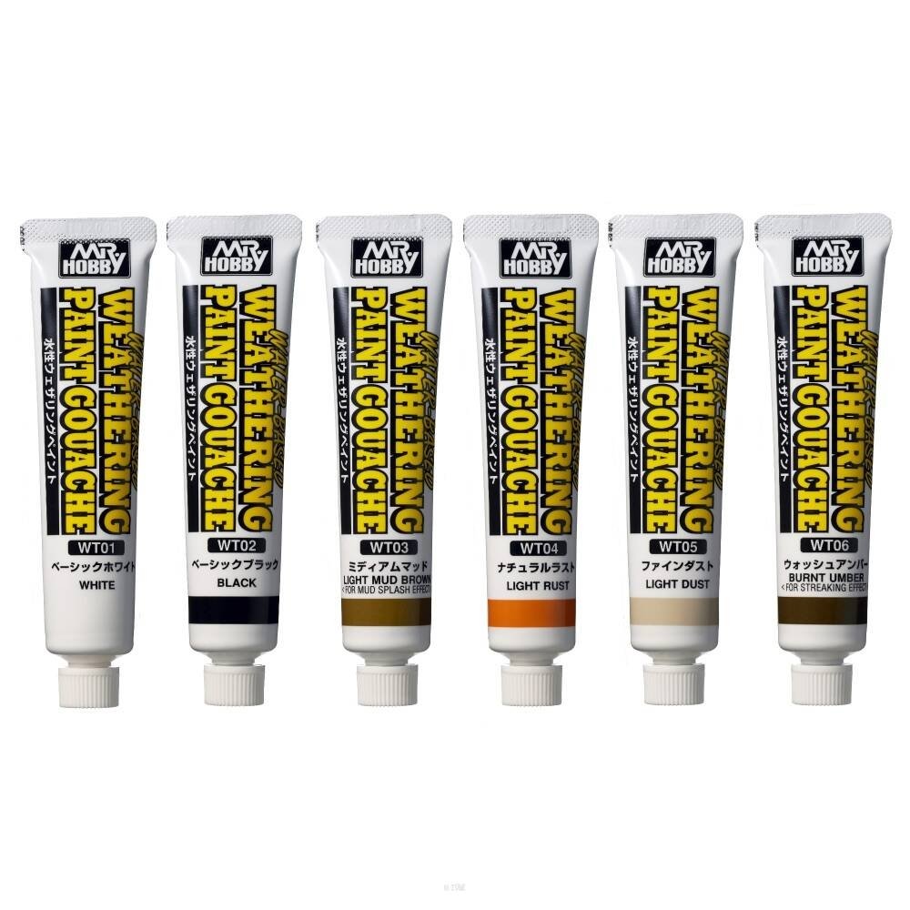 Gunze Sangyo WTS-01 Weathering Paint Gouache 6 Color Set (6x20ml) – zdjęcie 2