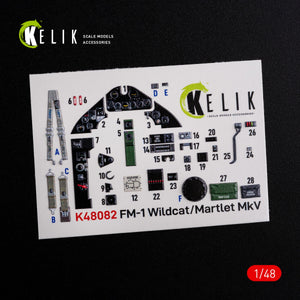 KELIK K48082 FM-1 Wildcat/Martlet Mk.V interior 3D decals for Tamiya kit 1/48 – image 2