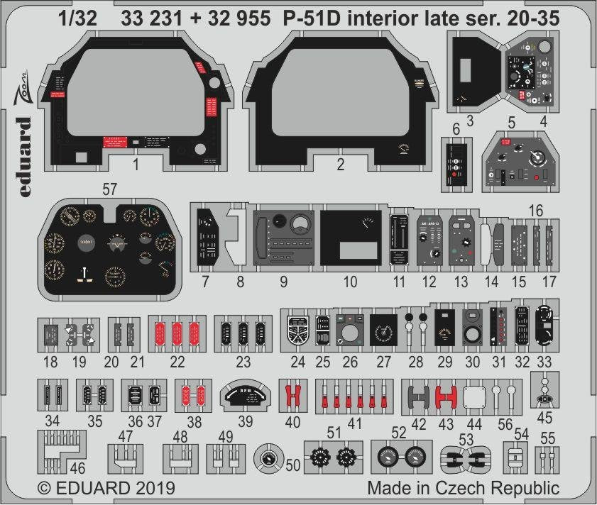 Eduard 33231 P-51D interior late ser. 20-35 1/32 TAMIYA