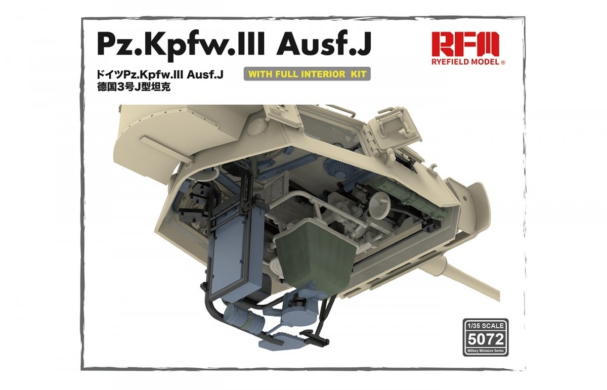 Rye Field Model 5072 Pz.Kpfw.III Ausf.J FULL INTERIOR 1/35 – image 4