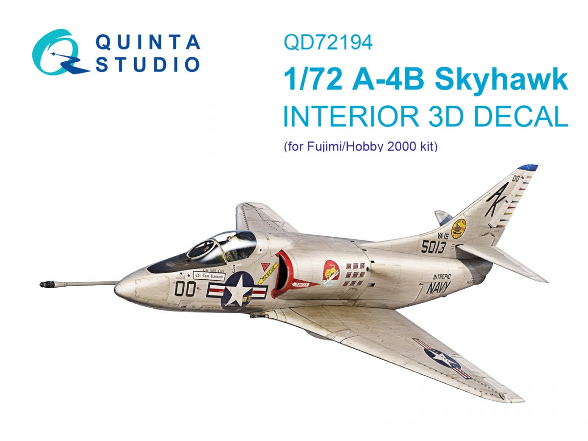 Quinta Studio QD72194 A-4B 3D-Printed &amp;amp; coloured Interior on decal paper (Fujimi/Hobby 2000) 1/72