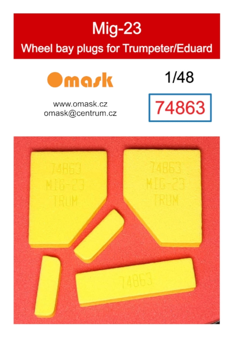 Omask 74863 Mig-23 wheel bay plugs (for Trumpeter/Eduard) 1/48