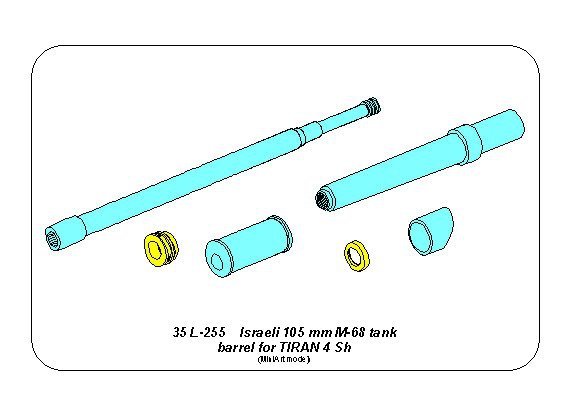 Aber 35L-255 Israeli 105 mm M-68 tank barrel for TIRAN 4 Sh 1/35 – zdjęcie 7